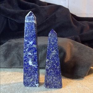 Bundle of 2 Earth Mined Polished Lapis Lazuli Points 3”-3.75”